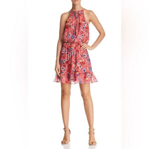 Parker NY silk Serenity Dress in Red Sangria L